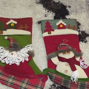 Festive Christmas Stockings with Santa and Snowman
